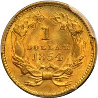 1854 $1 Gold Indian. PCGS MS63 - 2