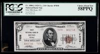 1929, $5 National Bank Note. First NB, Reno, NV. Ch. #7038. PCGS Choice About New 58PPQ