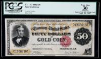 1882, $50 Gold Certificate. PCGS Very Fine 30 Apparent. Fr-1193. KL-698.