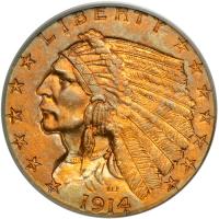 1914 $2.50 Indian. PCGS MS64