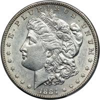 1884-S Morgan Dollar. PCGS AU53