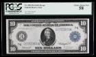 1914, $10 Federal Reserve Note. PCGS Choice About New 58. Fr-930.