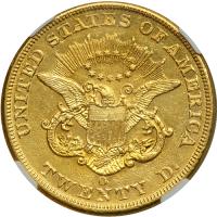 1852-O $20 Liberty. NGC AU55 - 2
