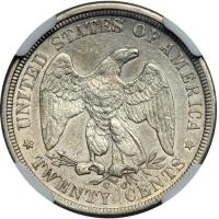 1875-CC Twenty Cents. NGC AU53 - 2