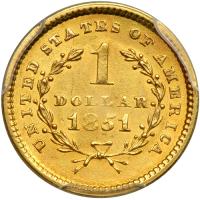 1851 $1 Gold Liberty. PCGS MS62 - 2