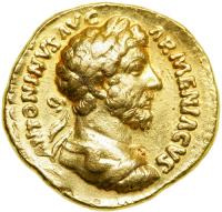 Marcus Aurelius. AD 161-180. Gold Aureus (7.24 g). Rome, A.D. 163/4. VF