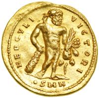 Maximianus. First reign, AD 286-305. Gold Aureus (5.37 g). Mint of Nicomedia, AD 295. VF - 2