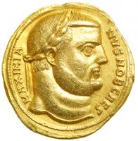 Galerius. As Caesar, AD 293-305. Gold Aureus (5.30 g). Antioch, AD 303. VF