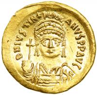 Justinian I. 527-565. Gold Solicus (4.5g). Constantinople, 545-565. EF