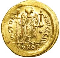 Justinian I. 527-565. Gold Solicus (4.5g). Constantinople, 545-565. EF - 2