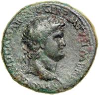 Nero. 54-68. Bronze Sestertius (25.g). Lugdunum, ca. AD 65. VF