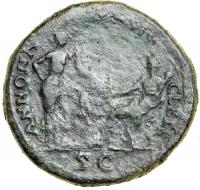 Nero. 54-68. Bronze Sestertius (25.g). Lugdunum, ca. AD 65. VF - 2