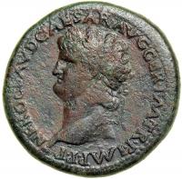 Nero. AD 54-68. Bronze Sesteertius (23.9g). Lugdunum, ca. AD 65. VF