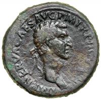 Nerva. AD 96-98. Bronze Sestertius (26.9g). Mint of Rome, AD 96. F