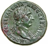 Trajan. AD 98-117. Bronze Sestertius (26.4g). Minte of Rome, AD 98/9. VF