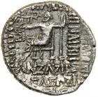 Elymaian Kingdom. Kamnaskires III, with Queen Anzaze. Ca. 81-72 BC. Silver Drachm (3.9g). EF - 2