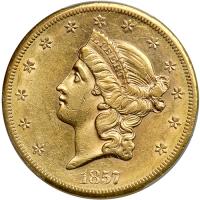 1857-S PCGS graded Genuine AU Details