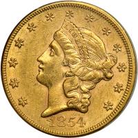 1854. Large Date. PCGS AU58