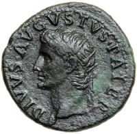 Divus Augustus, 27 BC-AD 14. Copper As (10.6g; 29mm). Rome mint. Struck under Tiberius, ca. AD 22-30. VF