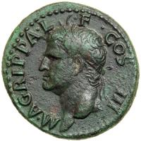 Agrippa. (died 12 BC). Bronze As (11.7g; 28mm)., mint of Rome, struck under Caligula AD 37-41. VF