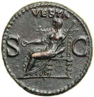 Caligula, AD 37-41. Bronze As (12.3g; 29mm), mint of Rome AD 37/38. VF - 2
