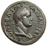 Galba, AD 68-69. Bronze Sestertius (25.32g; 36mm), mint of Rome, AD 68. VF