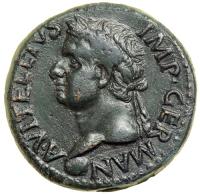 Vitellius, AD 69. Bronze As (9.5g; 26.4mm). Minted in Spain, Tarraco. VF