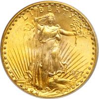 1927 $20 St. Gaudens. PCGS MS65