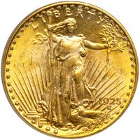 1925 $20 St. Gaudens. PCGS MS65