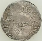 1652 Massachusetts Oak Tree 6 Pence Noe-16 Rarity-5 VF30 - 2