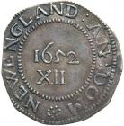 1652 Massachusetts Pine Tree Shilling Noe-1 Rarity-2 AU50 - 2