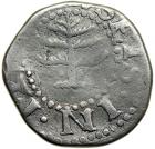 1652 Massachusetts Pine Tree 6 Pence Noe-33 Rarity-3 Fine-15