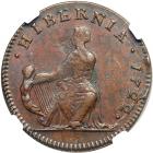 1722 Wood's Hibernia Halfpenny with Harp Left Martin 4.2-Bd.1 Rarity-5 NGC graded AU58 - 2