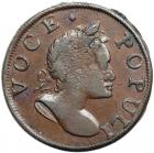 1760 Voce Populi Halfpenny Nelson-2 Rarity-3 AU55