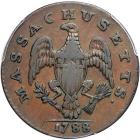 1788 Massachusetts Cent Ryder 10-L Rarity-2 PCGS graded VF35, CAC Approved - 2