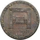 1795 Washington Grate Halfpenny with Small Coat Buttons Breen-1270 AU50 - 2