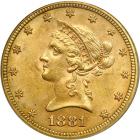 1881 $10 Liberty. ANACS MS61