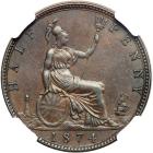 Great Britain. Halfpenny, 1874. NGC AU53 - 2