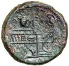 Octavian, with Divus Julius Caesar. 36 BC. AE Dupondius (20.1g). Gaul, Lugdunum. VF - 2