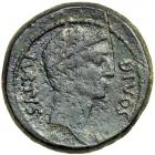 Octavian, with Divus Julius Caesar. 38 BC. AE Sestertius or Dupondius (20.1g).. VF - 2