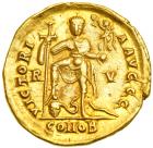 Valentinian III. AD 425-455. Gold Solidus (4.4g). EF - 2