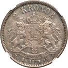 Sweden. 2 Kronor, 1877-EB. NGC EF45 - 2