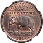 Ceylon. ½ Stiver, 1815. NGC MS66 - 2