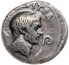 Sextus Pompey. 42-40 BC. Silver Denarius. Minted in Sicily