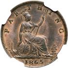 Great Britain. Farthing, 1865/2. NGC MS65 - 2