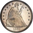 1869 Liberty Seated Dollar. PCGS PF62