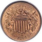 1864 Two Cents. Large motto. PCGS MS64