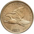 1858 Flying Eagle Cent. Small letters. PCGS MS63