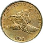 1858 Flying Eagle Cent. Large letters. PCGS MS62