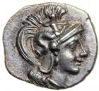 Calabria, Taras. Silver Diobol (), ca. 325-280 BC.. EF